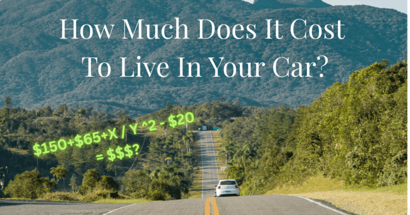 how much does it cost to live in your car
